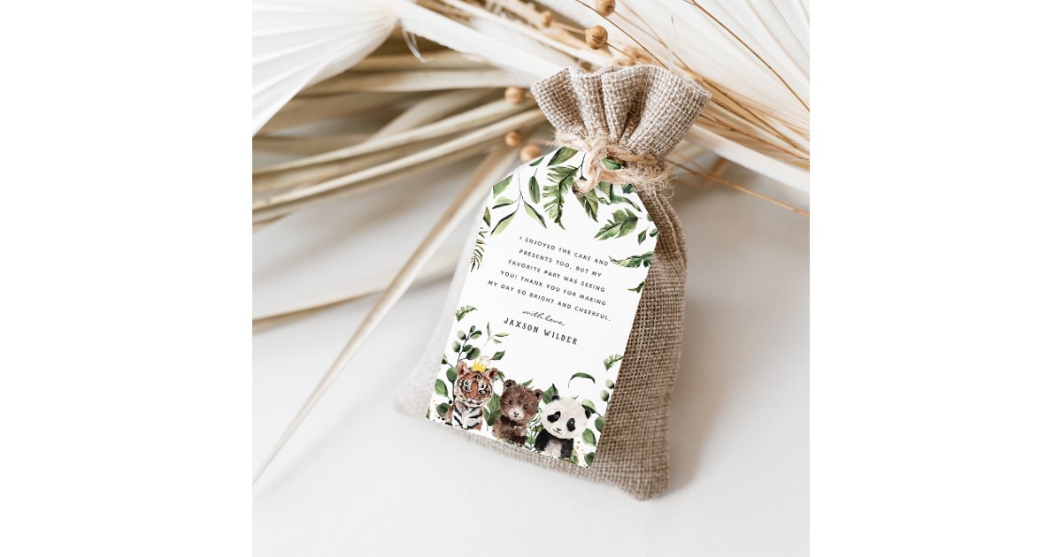Wild One 1st Birthday Party Thank You Gift Tags | Zazzle
