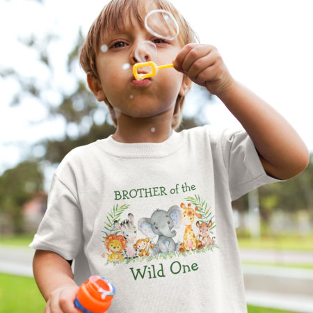 Wild One 1st Birthday Safari Animals Brother T-shirt