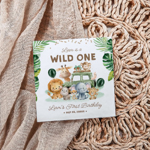 Wild One 1st Birthday Safari Animals Napkins