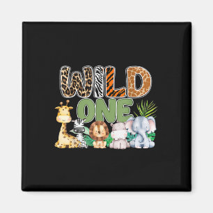 Wild One 1st Birthday Safari Family Matching  Magnet