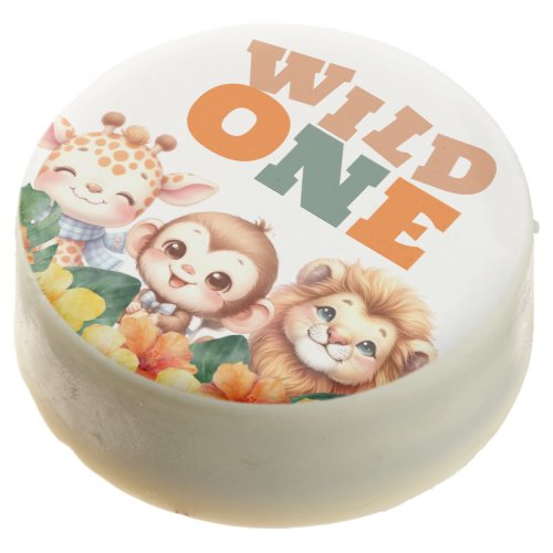 Wild One 1st Birthday Safari Lion Giraffe Monkey  Chocolate Covered Oreo