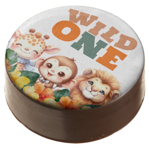 Wild One 1st Birthday Safari Lion Giraffe Monkey Chocolate Covered Oreo