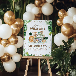 Wild One 1st Birthday Safari Welcome Sign