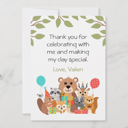 Wild One 1st Birthday Thank You Card