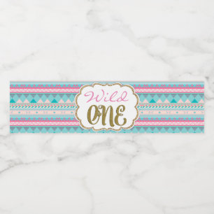 Wild One 1st Birthday Tribal Water Bottle Labels