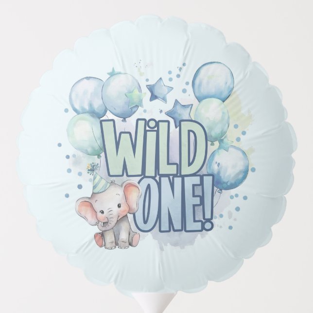 Wild One 1st Birthday Watercolor Balloon (Back)