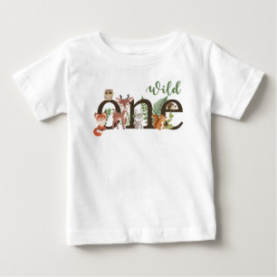 Wild One 1st Birthday Woodland Animals T-shirt