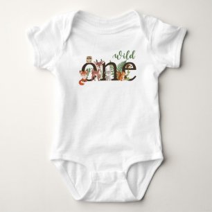 Wild One 1st Birthday Woodland Animals T-shirt Baby Bodysuit