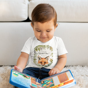 Wild One 1st Birthday Woodland Fox Baby T-Shirt