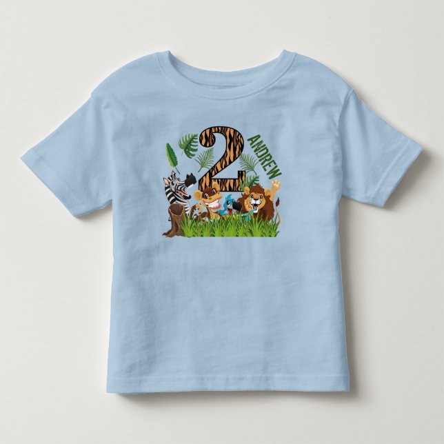 Wild One 2nd Birthday Party Toddler T-shirt (Front)