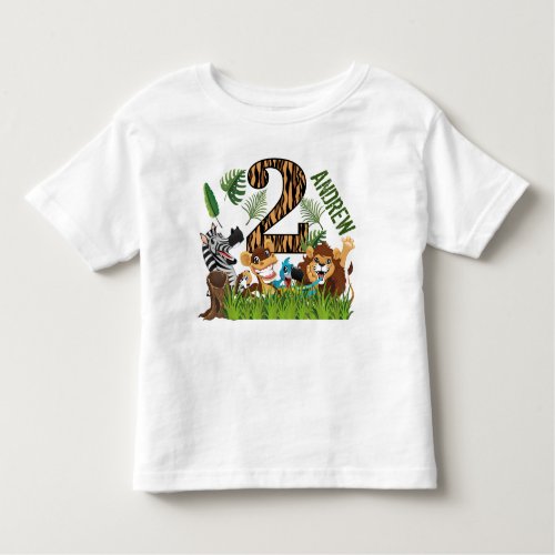 Wild One 2nd Birthday Party Toddler T_shirt