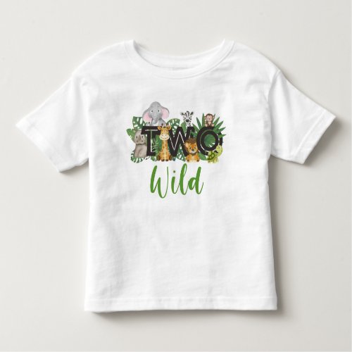 Wild One 2nd Birthday safari Party Toddler Toddler T_shirt