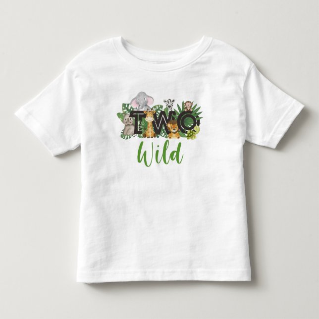 Wild One 2nd Birthday safari Party Toddler Toddler T-shirt (Front)