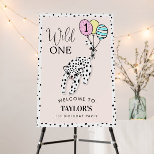Wild One 3D Leopard Balloon 1st Birthday Welcome Foam Board