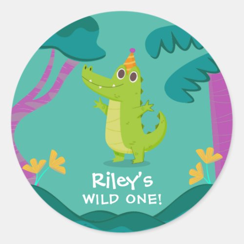 Wild One Alligator Classic Round Sticker