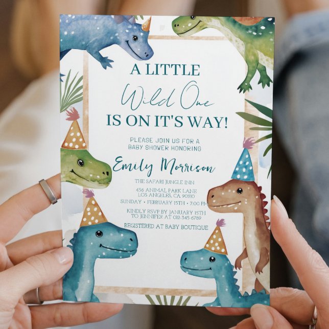 Wild one and Dinosaurs and Baby Shower  Invitation (Creator Uploaded)