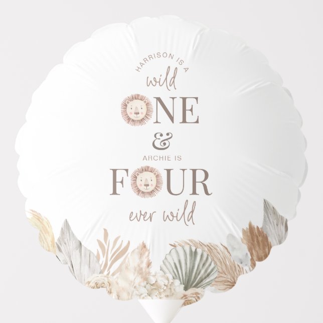 Wild One and Four Ever Wild Joint Party Balloon (Front)