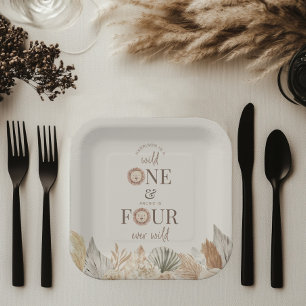 Wild One and Four Ever Wild Joint Party Paper Plates