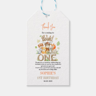 Wild One Animal 1st Birthday Party – Jungle Safari Gift Tags