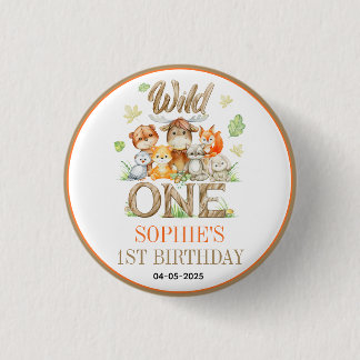 Wild One Animal 1st Birthday Party | Safari Jungle Button