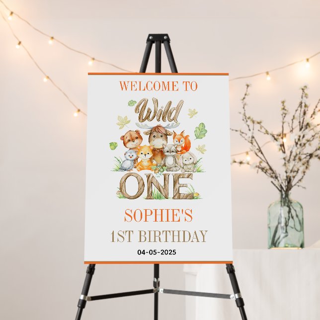 Wild One Animal 1st Birthday Party | Safari Jungle Foam Board (In Situ (Stand))