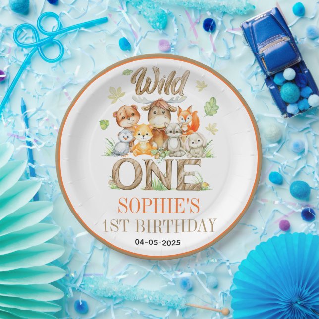 Wild One Animal 1st Birthday Party | Safari Jungle Paper Plates (Party)
