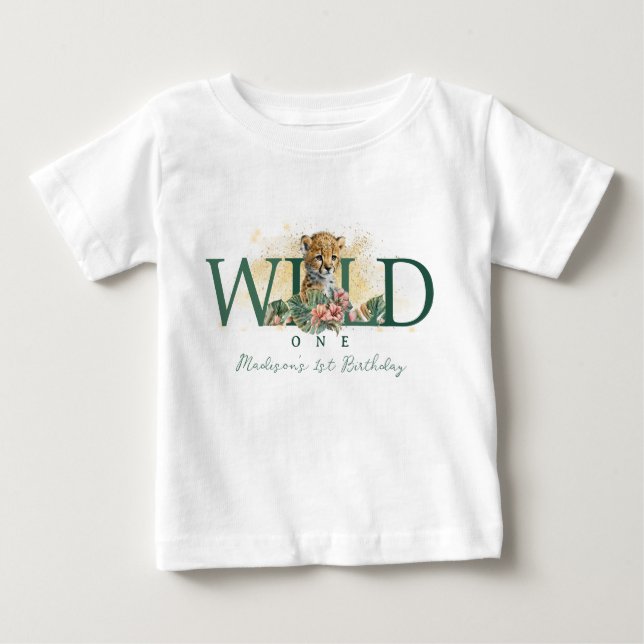 Wild One Animal Guepard Baby Boy 1st Birthday Baby T-Shirt (Front)