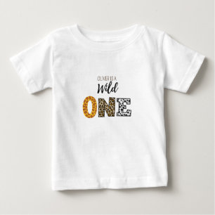 Wild One Animal Shape font  birthday Baby T-Shirt