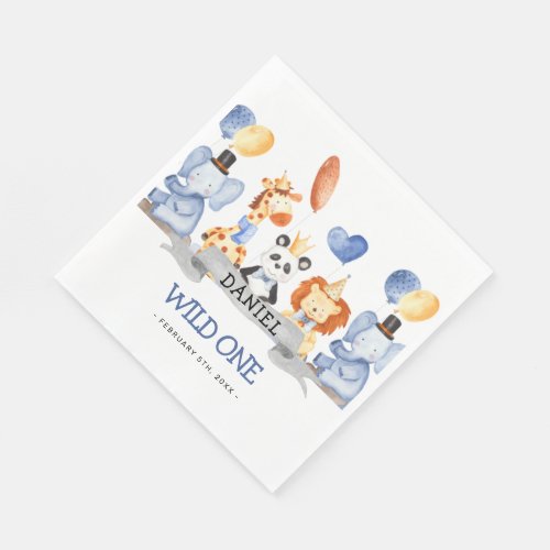 Wild One Animals Boy  Napkins