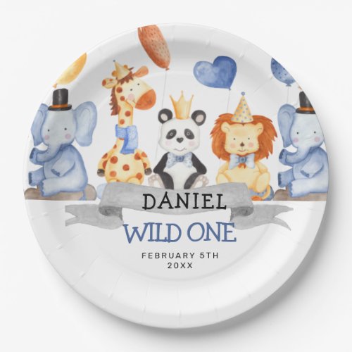 Wild One Animals Boy  Paper Plates