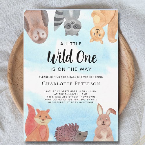 Wild One Animals Gender_Neutral Baby Shower Invitation