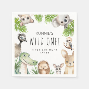 Wild One! Aussie Animal Birthday Party Napkins