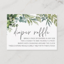 Wild One Baby Animals Diaper Raffle Insert