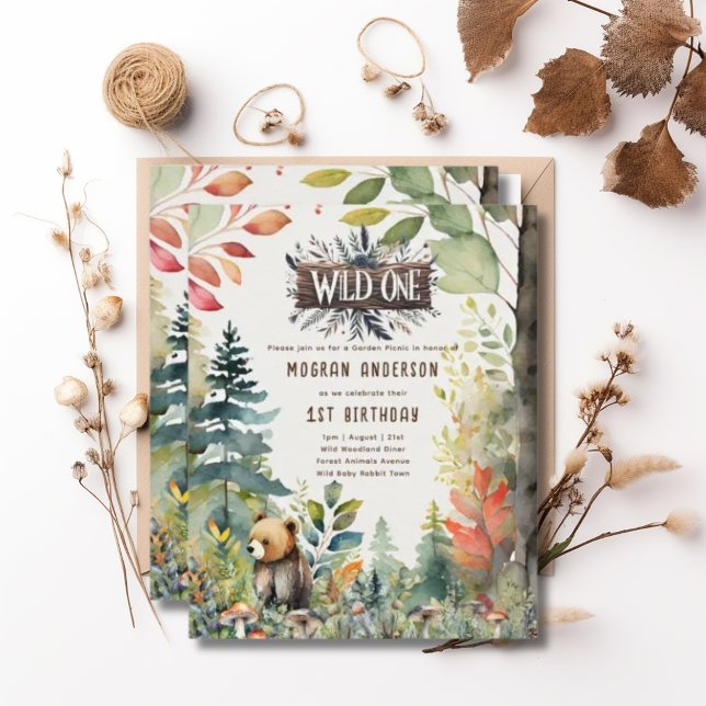 Wild One Baby Bear Woodland Animals 1st Birthday (Creator Uploaded)