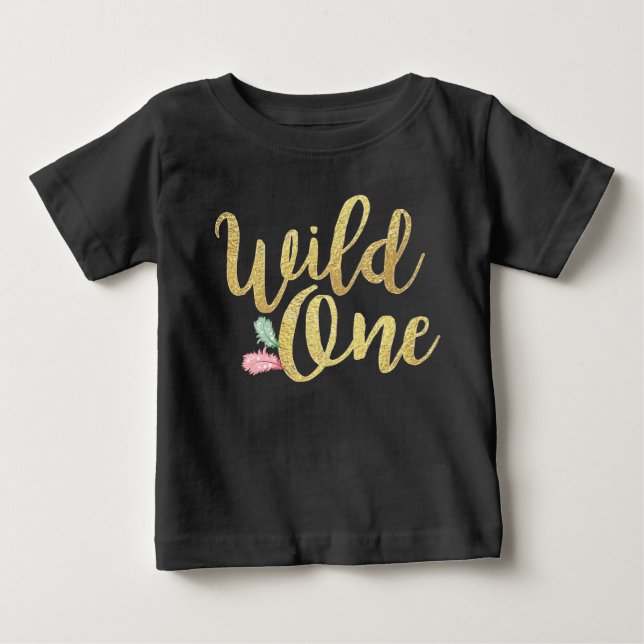 Wild One Baby First birthday Girl bodysuit T-Shirt (Front)