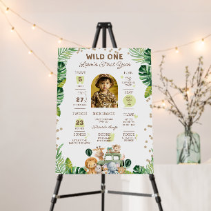 Wild One Baby First Year Milestone Sign 