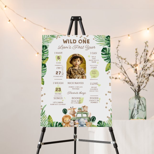 Wild One Baby First Year Milestone Sign  (In Situ (Stand))