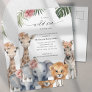 Wild One Baby Girl Shower, Cute Safari Themed Invitation Postcard