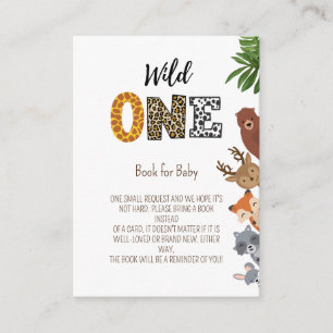 Wild One  baby shower Book Request Enclosure Card