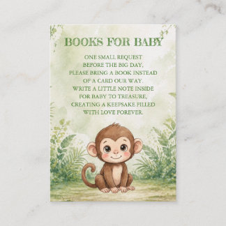 Wild One Baby Shower Books for Baby Enclosure Card