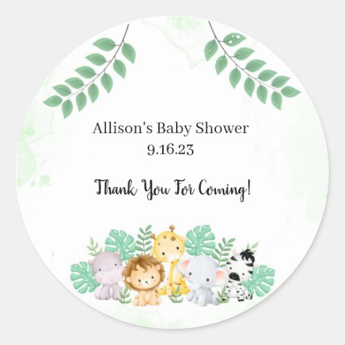 Wild One Baby Shower Classic Round Sticker