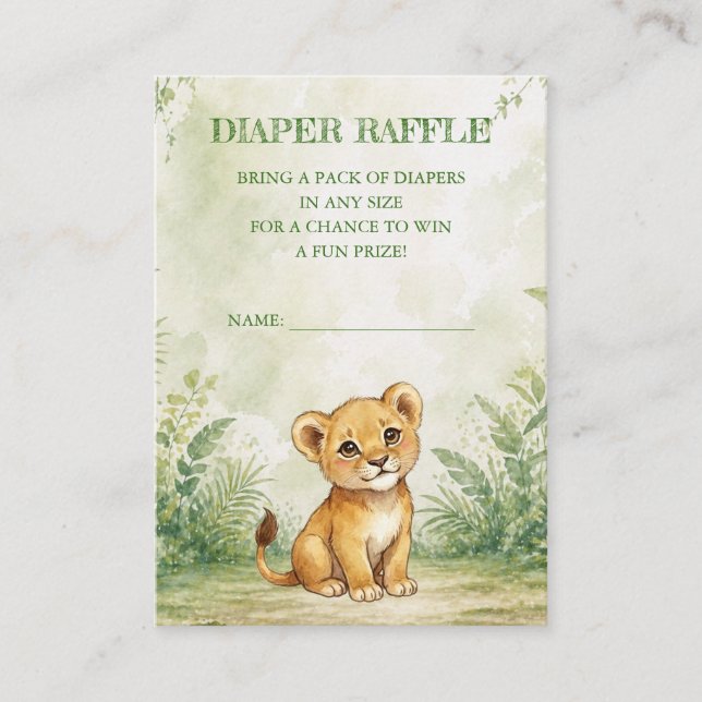 Wild One Baby Shower Diaper Raffle Enclosure Card (Front)