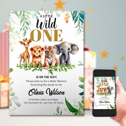 Wild One Baby Shower Invitation