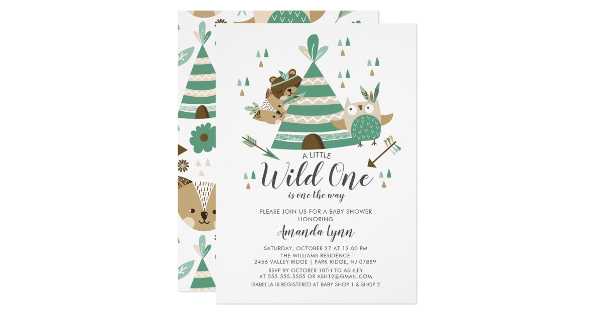 Wild One Baby Shower Invitation