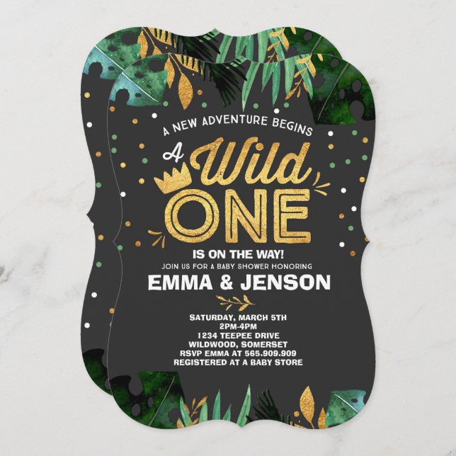 Wild One Baby Shower Invitation Adventure Shower (Front/Back)