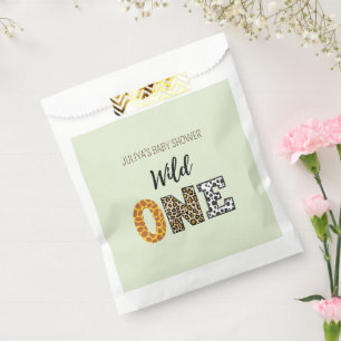 Wild one baby shower light green Favor Bag