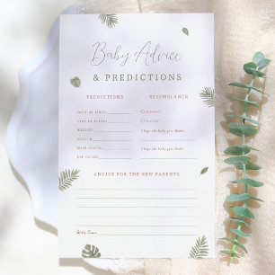 Wild One Baby Shower Predictions & Advice Game