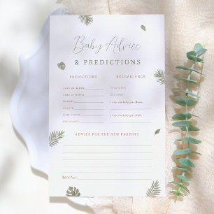 Wild One Baby Shower Predictions & Advice Game