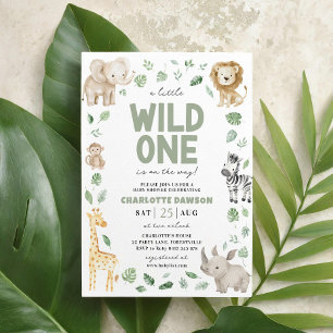 Wild One Baby Shower Safari Animal Jungle Invitation
