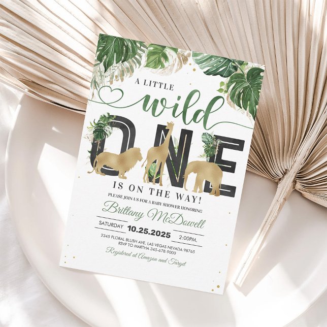 Wild One Baby Shower Safari Boy Invitation (Creator Uploaded)